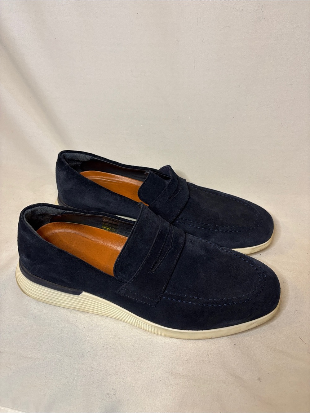Wolf & Shepherd Blue Suede Crossover Loafers Shoes 10